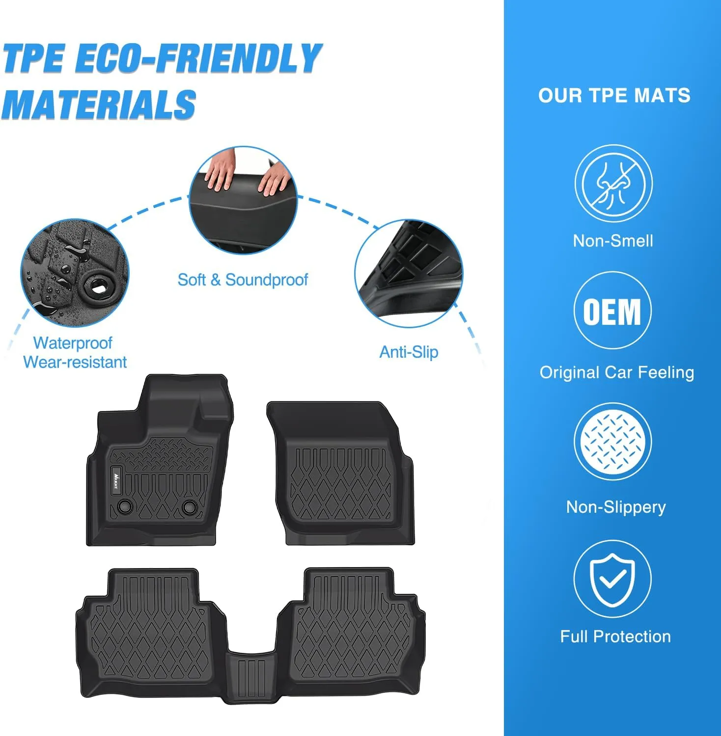 2013-2016 Ford Fusion Lincoln MKZ TPE Floor Mats