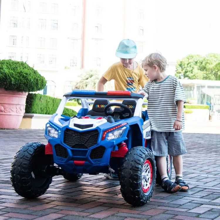 24V Freddo Toys Police UTV 2 Seater Ride On - Blue