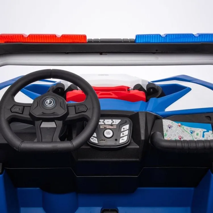 24V Freddo Toys Police UTV 2 Seater Ride On - Blue