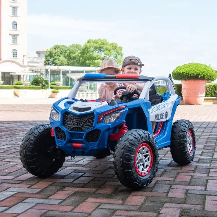 24V Freddo Toys Police UTV 2 Seater Ride On - Blue