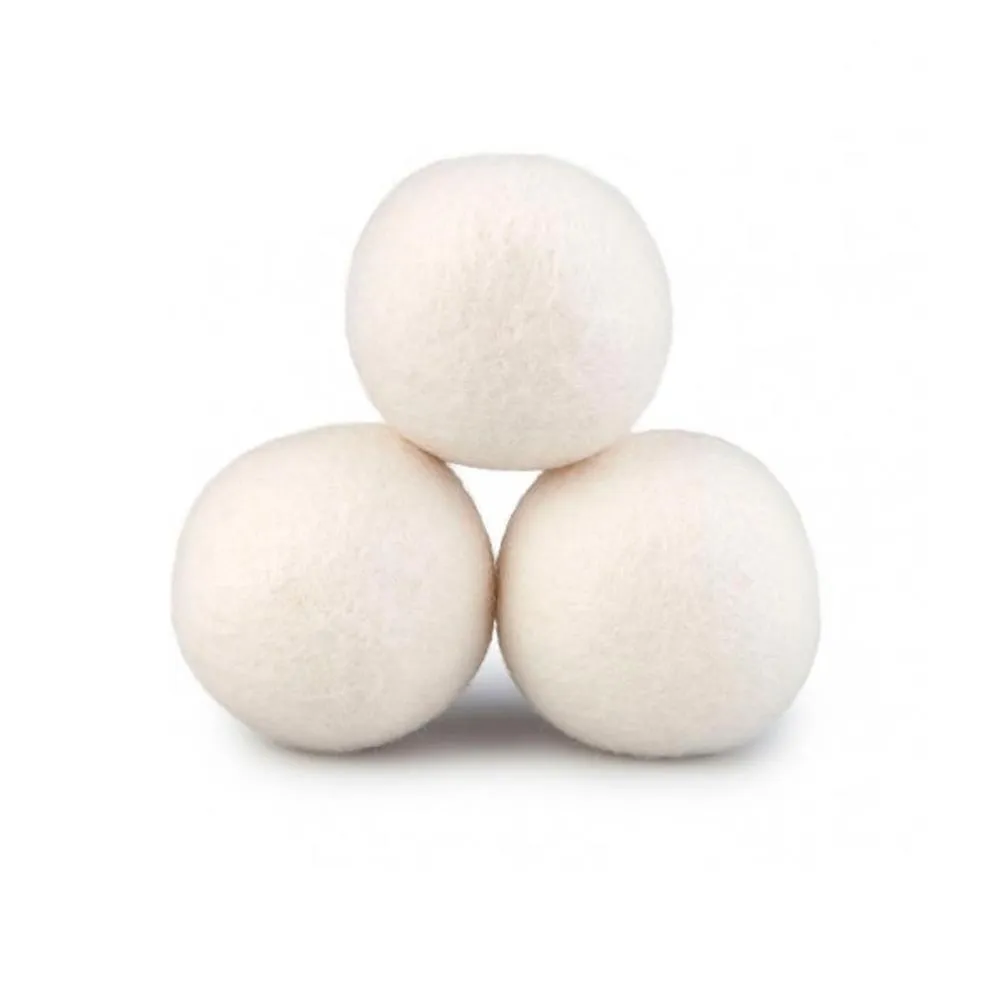 3 Pc Wool Dryer Balls Laundry Natural Hypoallergenic Reusable Fabric Softener