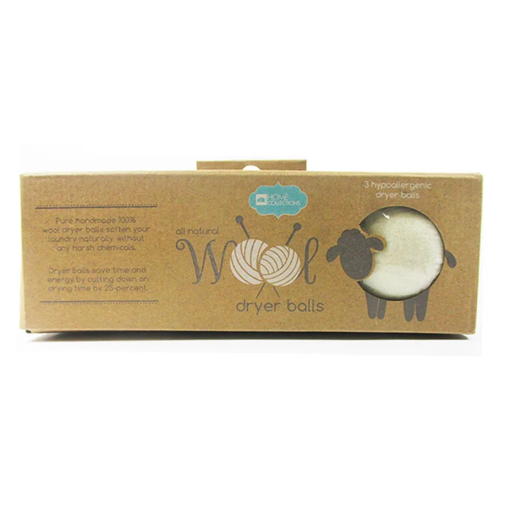 3 Pc Wool Dryer Balls Laundry Natural Hypoallergenic Reusable Fabric Softener