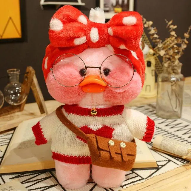 30CM Pink LaLafanfan Kawaii Cafe Mimi Yellow Duck Plush Toy Cute Stuffed Doll Soft Animal Dolls Kids Toys Birthday Gift for girl