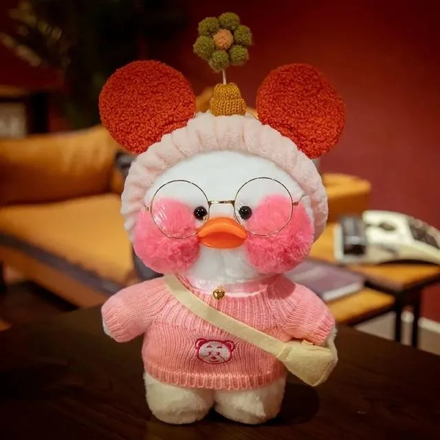 30CM Pink LaLafanfan Kawaii Cafe Mimi Yellow Duck Plush Toy Cute Stuffed Doll Soft Animal Dolls Kids Toys Birthday Gift for girl