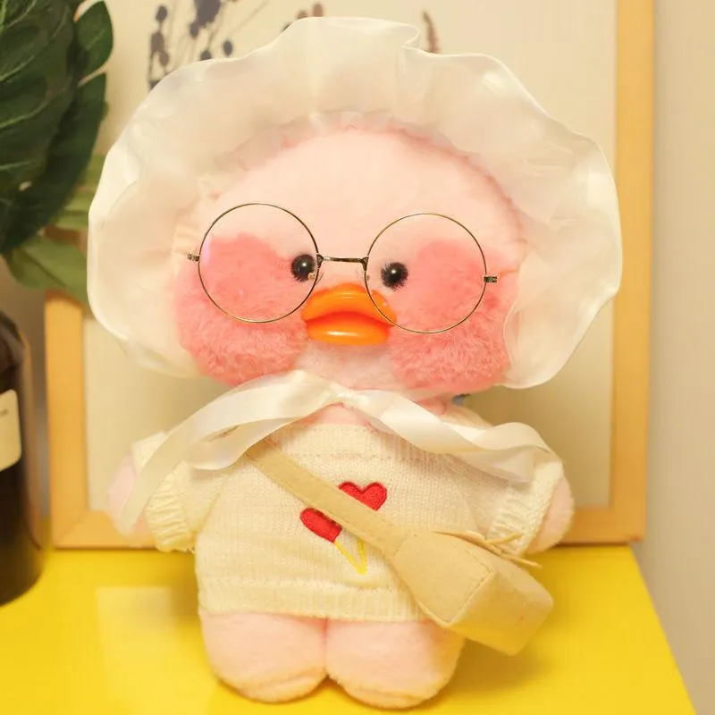 30CM Pink LaLafanfan Kawaii Cafe Mimi Yellow Duck Plush Toy Cute Stuffed Doll Soft Animal Dolls Kids Toys Birthday Gift for girl