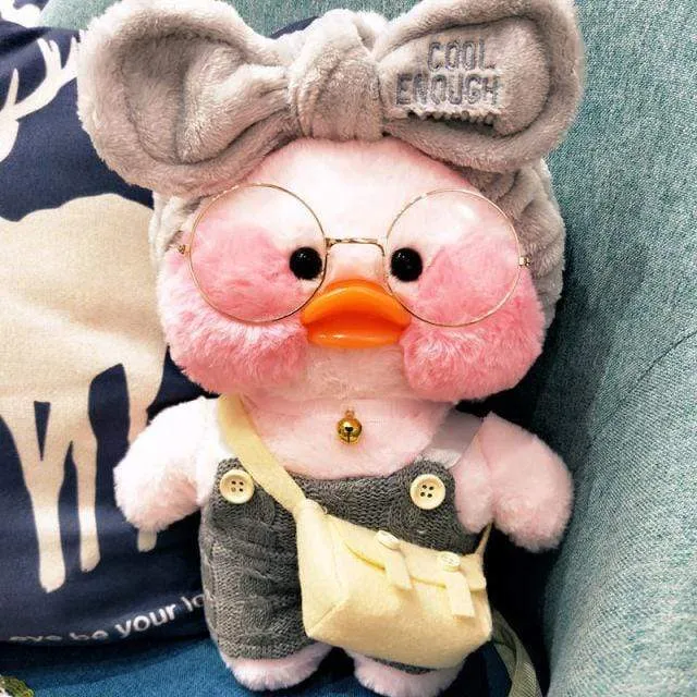 30CM Pink LaLafanfan Kawaii Cafe Mimi Yellow Duck Plush Toy Cute Stuffed Doll Soft Animal Dolls Kids Toys Birthday Gift for girl
