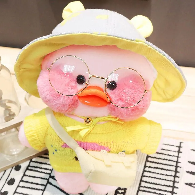 30CM Pink LaLafanfan Kawaii Cafe Mimi Yellow Duck Plush Toy Cute Stuffed Doll Soft Animal Dolls Kids Toys Birthday Gift for girl
