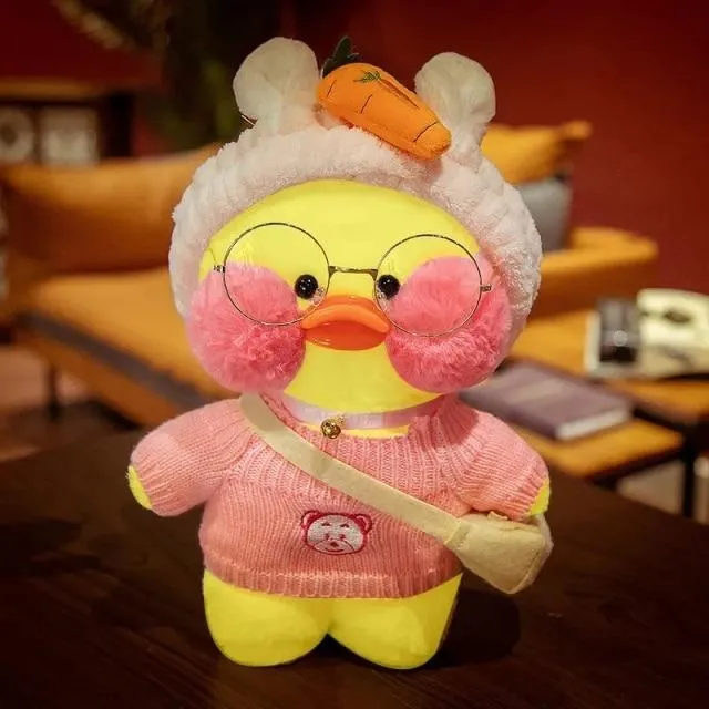 30CM Pink LaLafanfan Kawaii Cafe Mimi Yellow Duck Plush Toy Cute Stuffed Doll Soft Animal Dolls Kids Toys Birthday Gift for girl