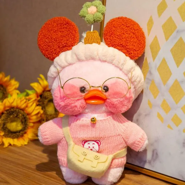 30CM Pink LaLafanfan Kawaii Cafe Mimi Yellow Duck Plush Toy Cute Stuffed Doll Soft Animal Dolls Kids Toys Birthday Gift for girl