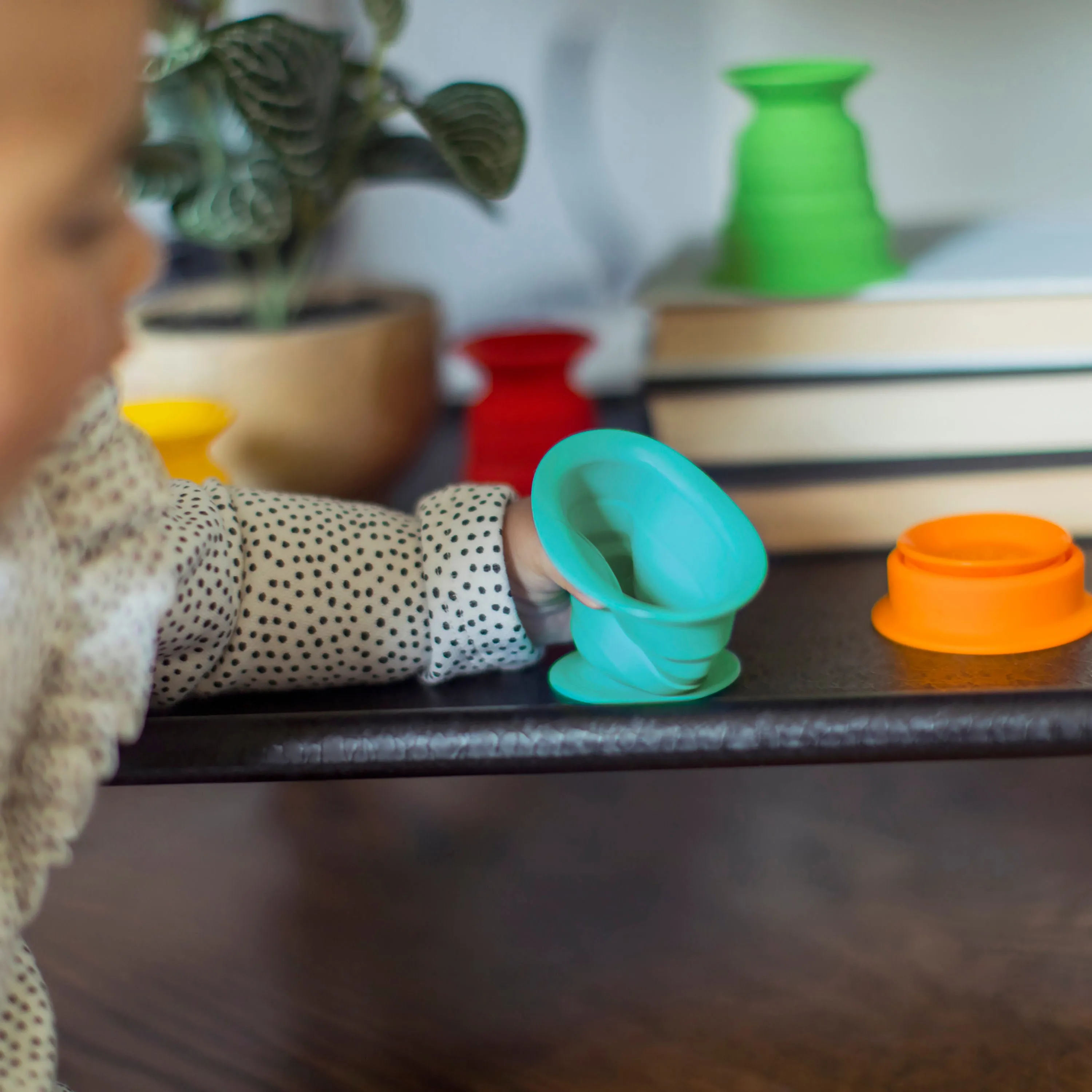 Baby Einstein Stack & Squish Cups 6pc Collapsible Sensory Toys for Bath & Floor Play