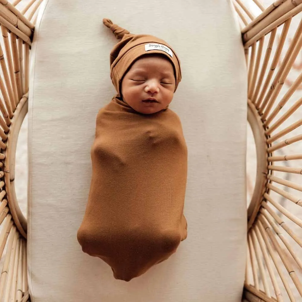 Bronze Organic Snuggle Swaddle & Beanie Set
