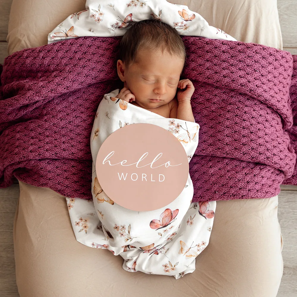 Butterfly Organic Snuggle Swaddle & Topknot Set