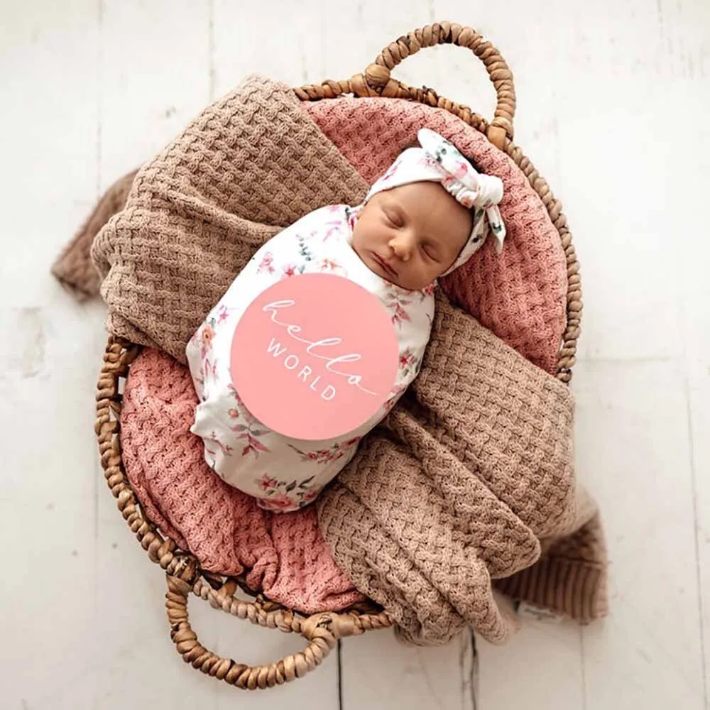 Camille Organic Snuggle Swaddle & Topknot Set