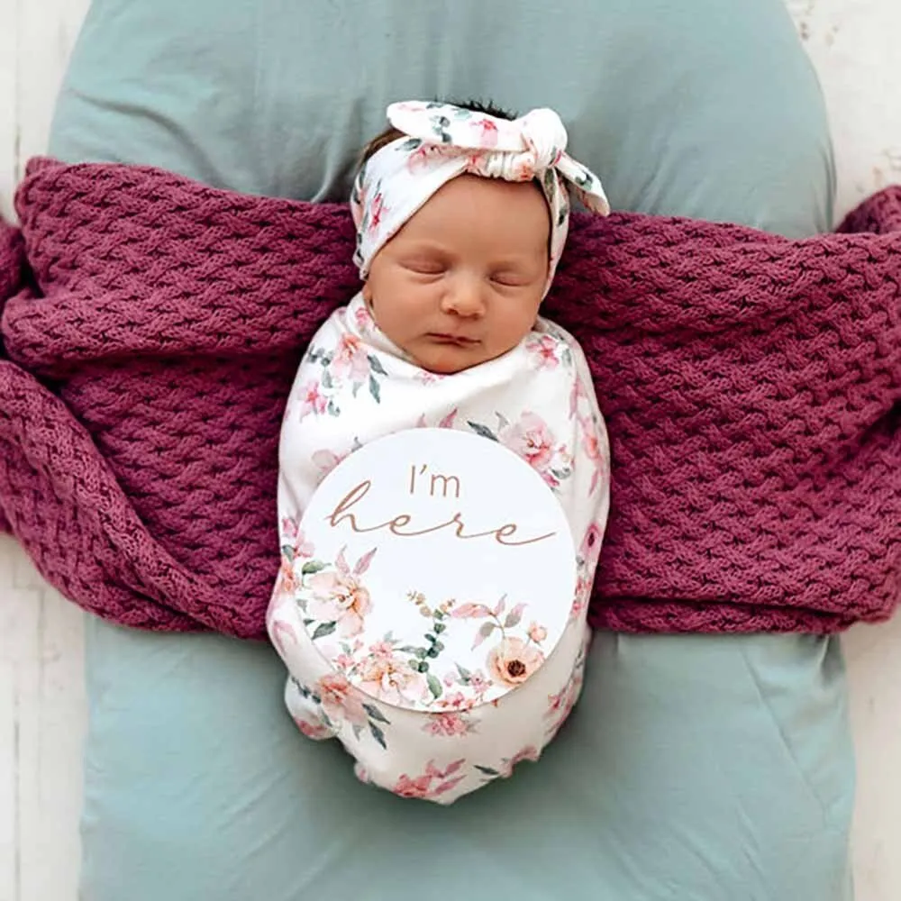 Camille Organic Snuggle Swaddle & Topknot Set