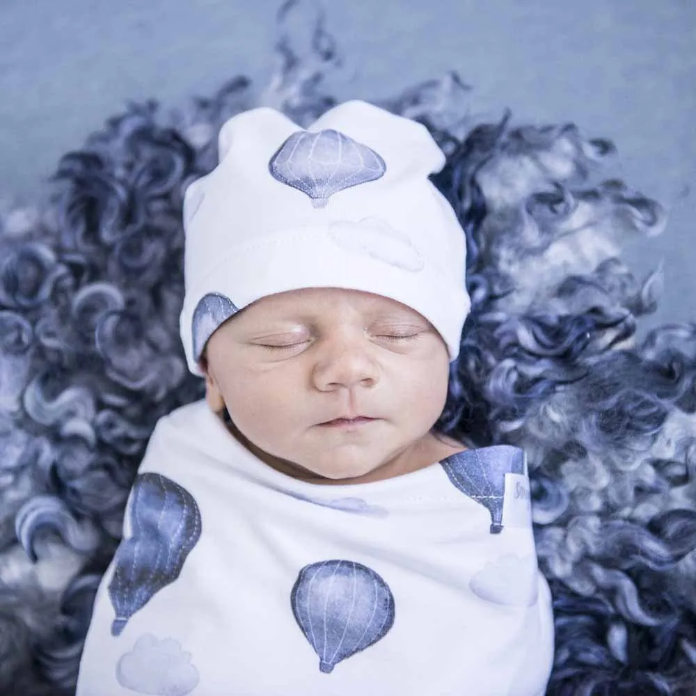 Cloud Chaser Organic Snuggle Swaddle & Beanie Set