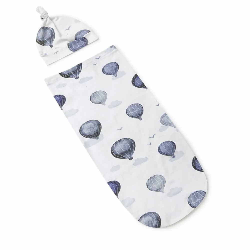 Cloud Chaser Organic Snuggle Swaddle & Beanie Set