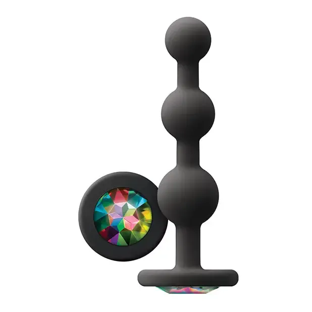 Glams Ripple Anal Beads with Gem