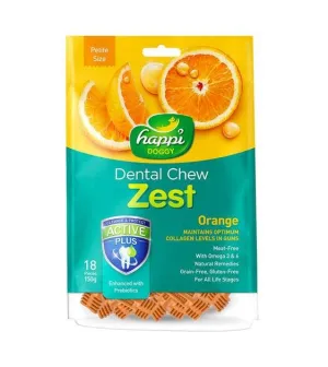 Happi Skippi (Happi Doggy) ZEST Petite Dental Dog Chews (Orange)