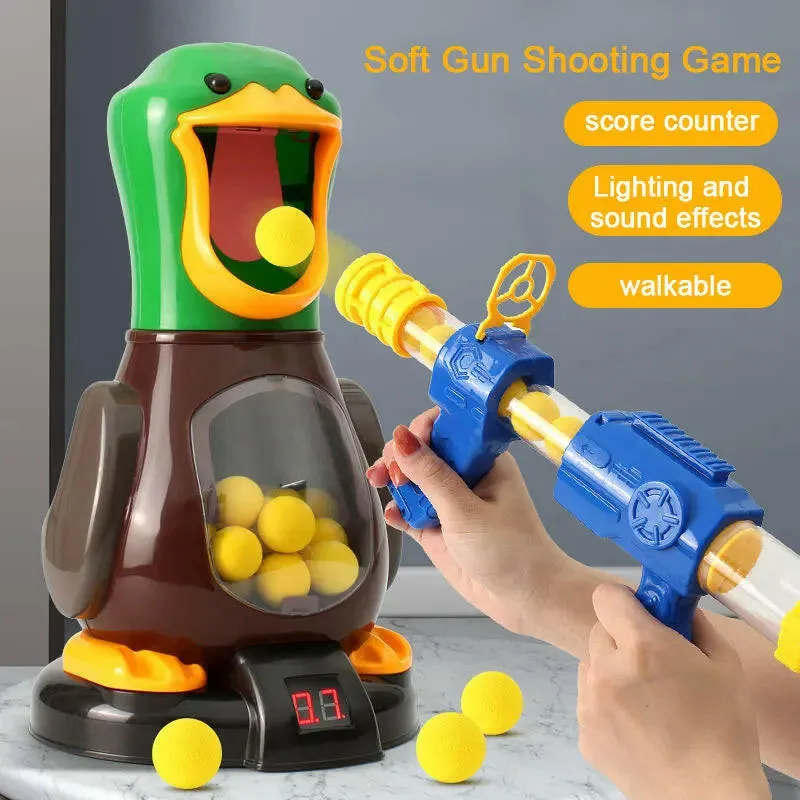 Hunger Shooting Duck Double Air Guns Soft Pinball Toy