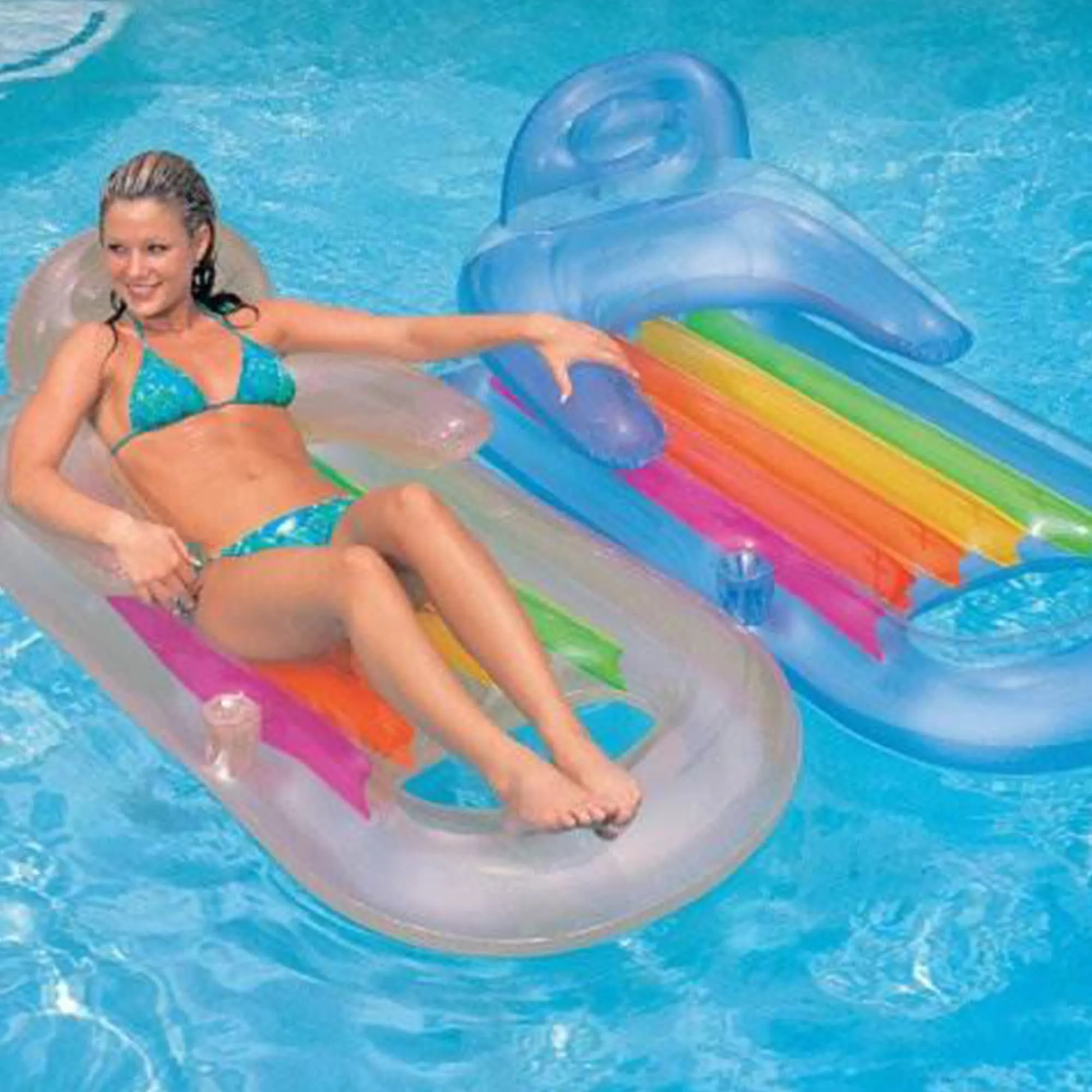 Intex King Kool Lounge Inflatable Swimming Pool Lounger with Headrest (5 Pack)
