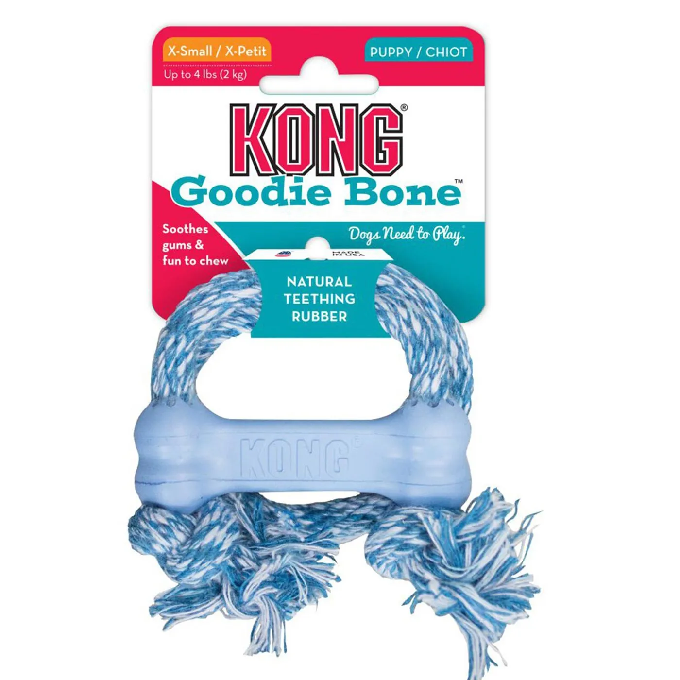 KONG Puppy Assorted Goodie Bone With Rope