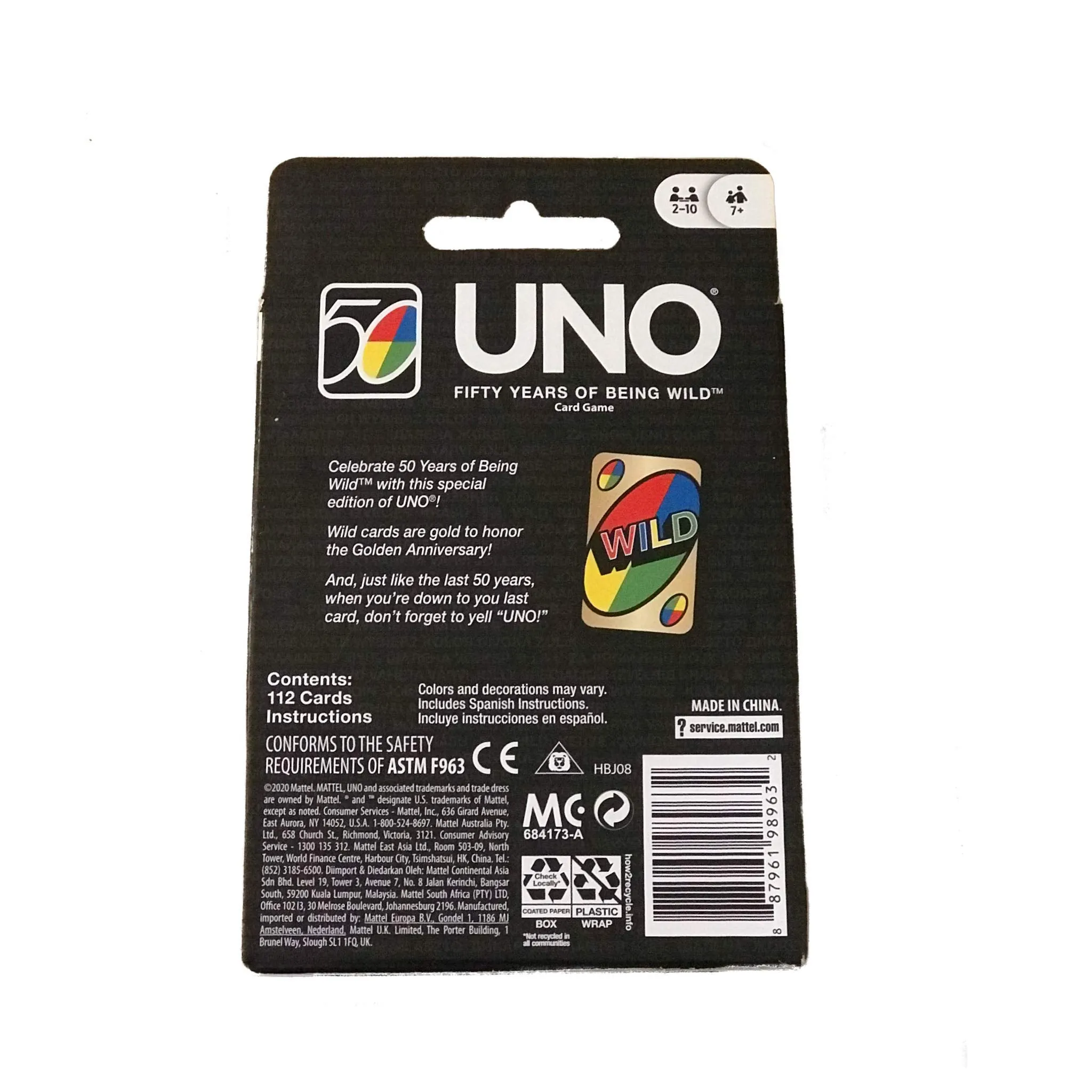 Mattel UNO 50th Anniversary Edition