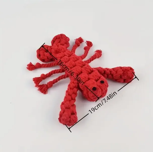 Pet Chew Toys Cotton Rope (Red Lobster)