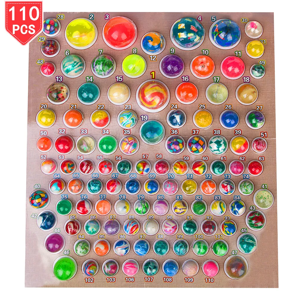 PROLOSO 110 Count Bouncy Balls Bulk High Bouncing Play Toys Halloween Treat