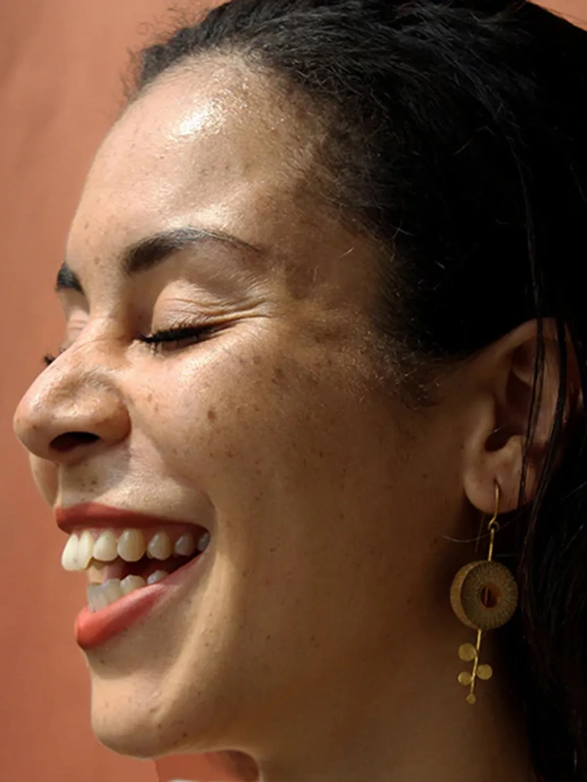 RHEA Gold Dot Fall Earrings