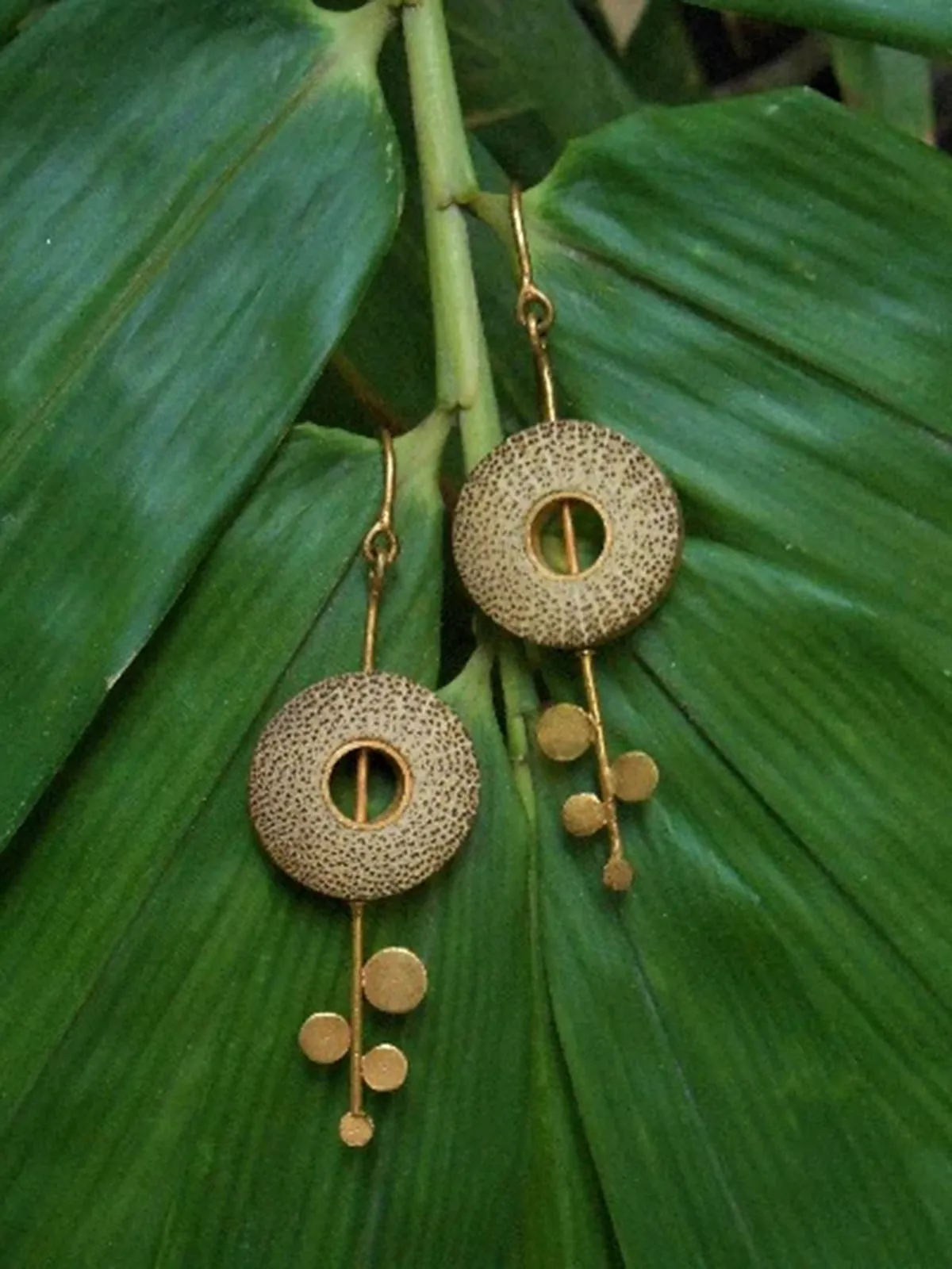 RHEA Gold Dot Fall Earrings