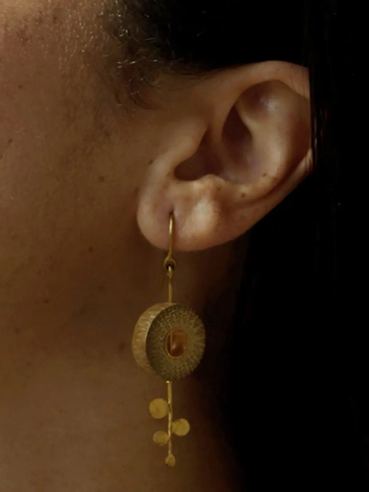 RHEA Gold Dot Fall Earrings