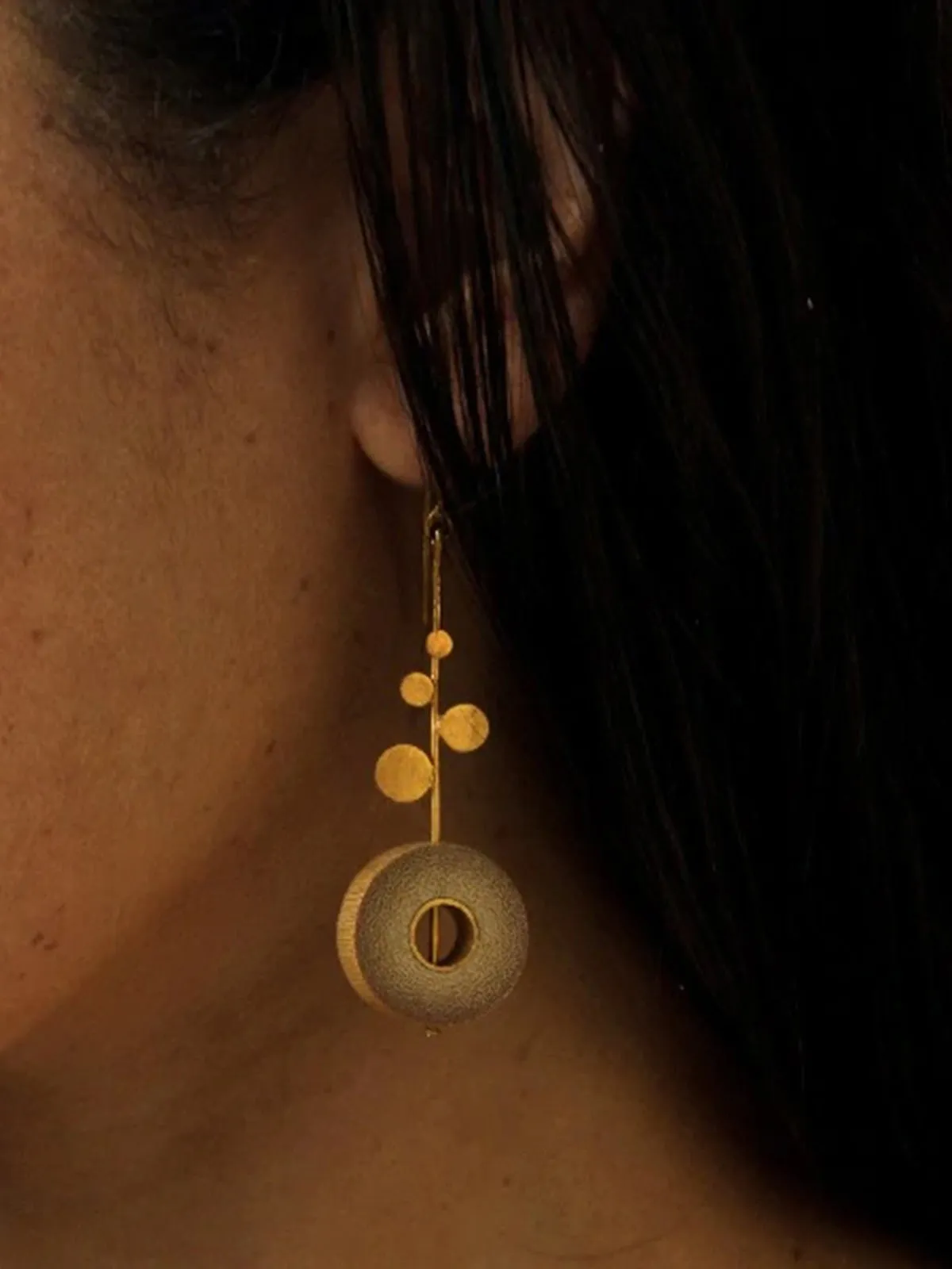 RHEA Gold Dot Rise Earrings