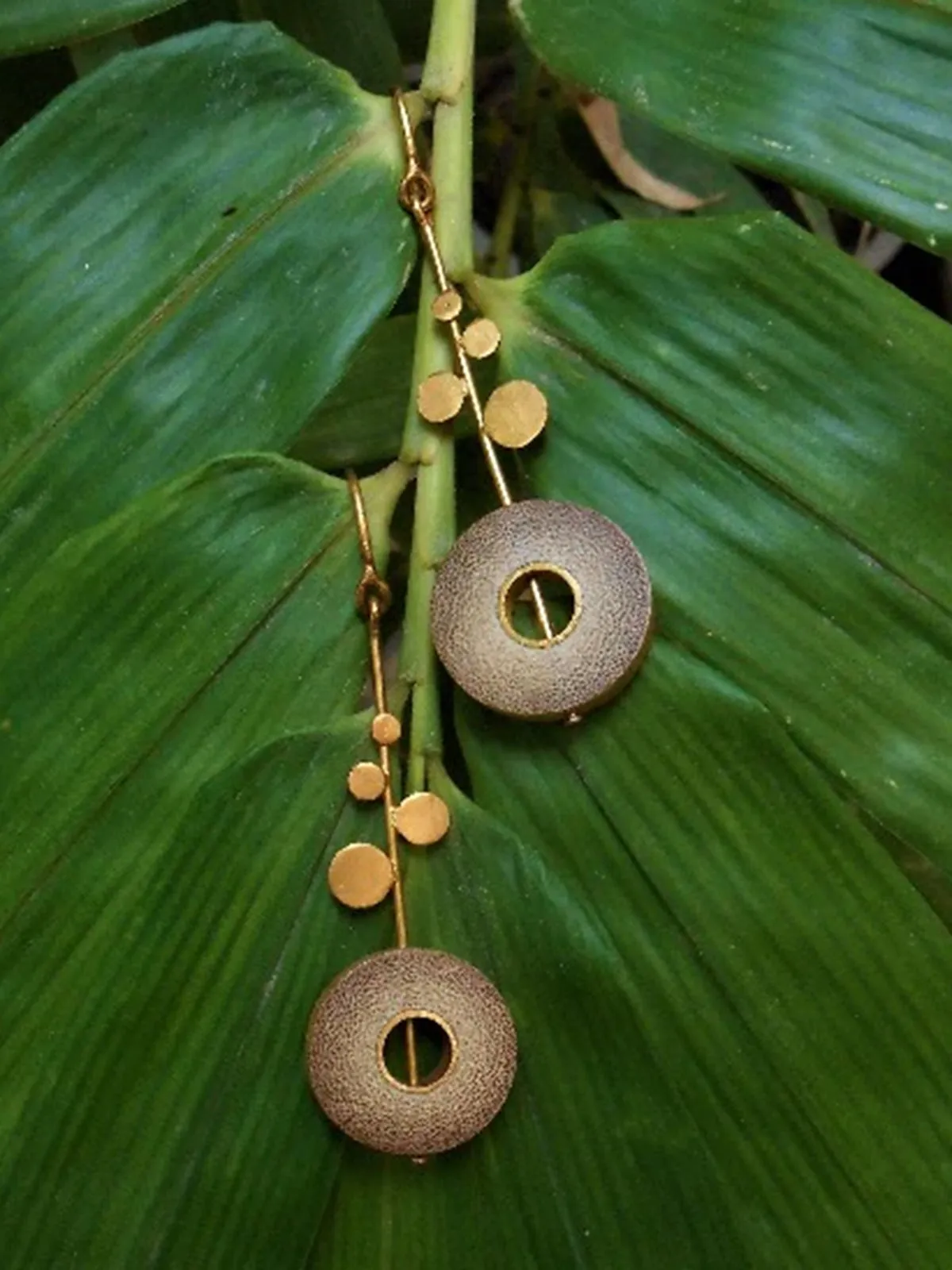 RHEA Gold Dot Rise Earrings