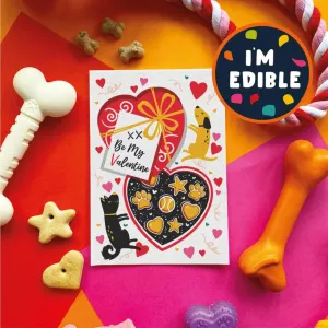Scoff Paper Be My Valentine Edible Card for Dogs