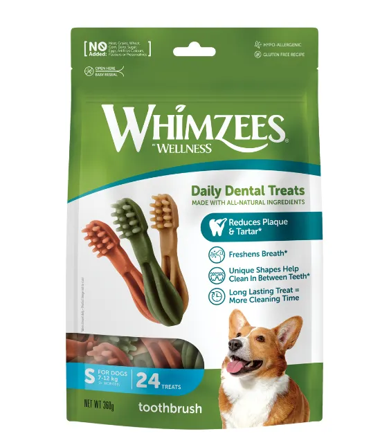 Whimzees Natural Toothbrush Dental Dog Chews