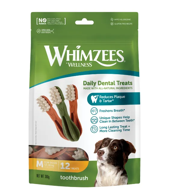 Whimzees Natural Toothbrush Dental Dog Chews